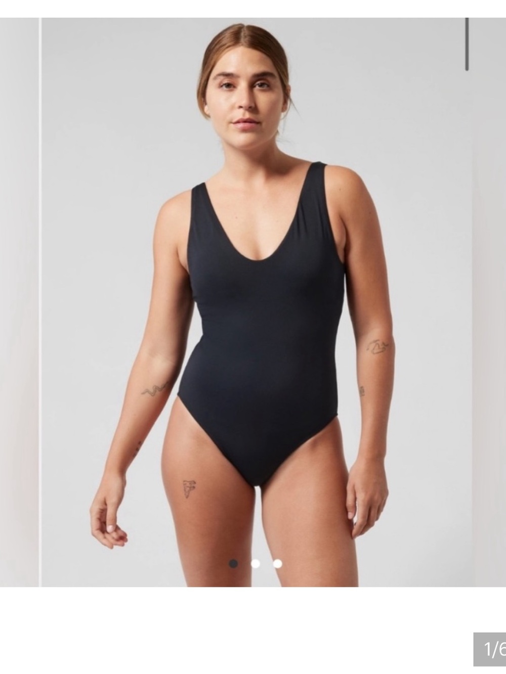 Athleta Black Scoop-Neck One-Piece Swimsuit